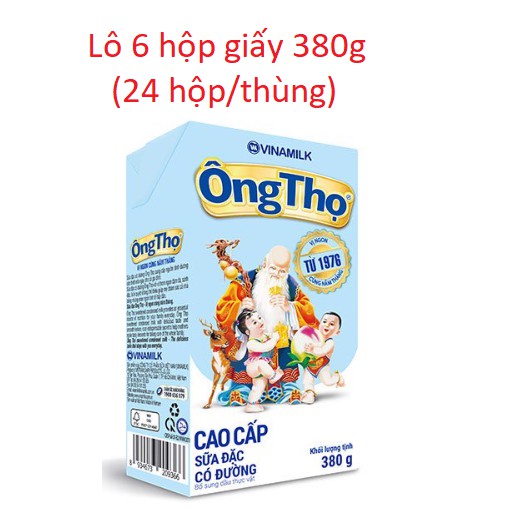  Lô 6 Sữa đặc có đường ông thọ chữ xanh - hộp thiếc/ hộp giấy 380g