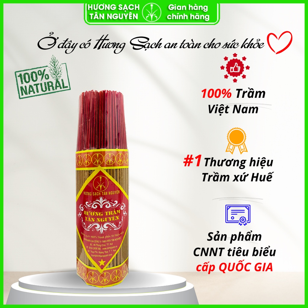 Nhang trầm hương Tân Nguyên, hương trầm sạch, nhang trầm cao cấp ngắn 23cm phù hợp nhà chung cư, trần thấp, hẹp