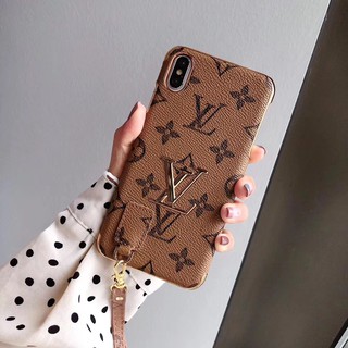 Ốp điện thoại da in logo cổ điển cho Iphone XR XsMax 11