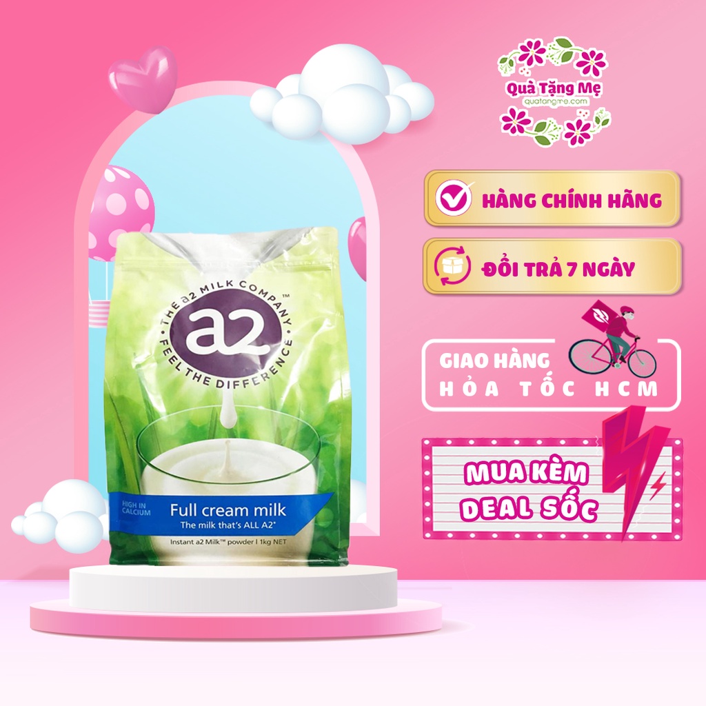 Sữa tươi dạng bột nguyên kem A2 Milk Instant Milk Powder 1kg x Combo 2 túi - QT198