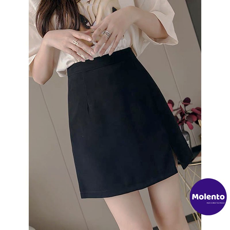 Chân váy xẻ tà Molento chân váy ngắn nữ xẻ trước lưng cao có quần lót vải tuyết mưa co giãn - X23 | BigBuy360 - bigbuy360.vn