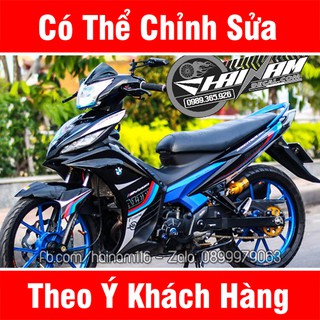 Tem Trùm Exciter 135 Đen Xanh BMW