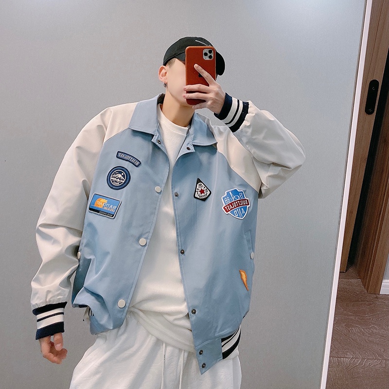 Áo Khoác Nam Nữ Tay Dài Có Cổ Màu Sắc Thời Trang