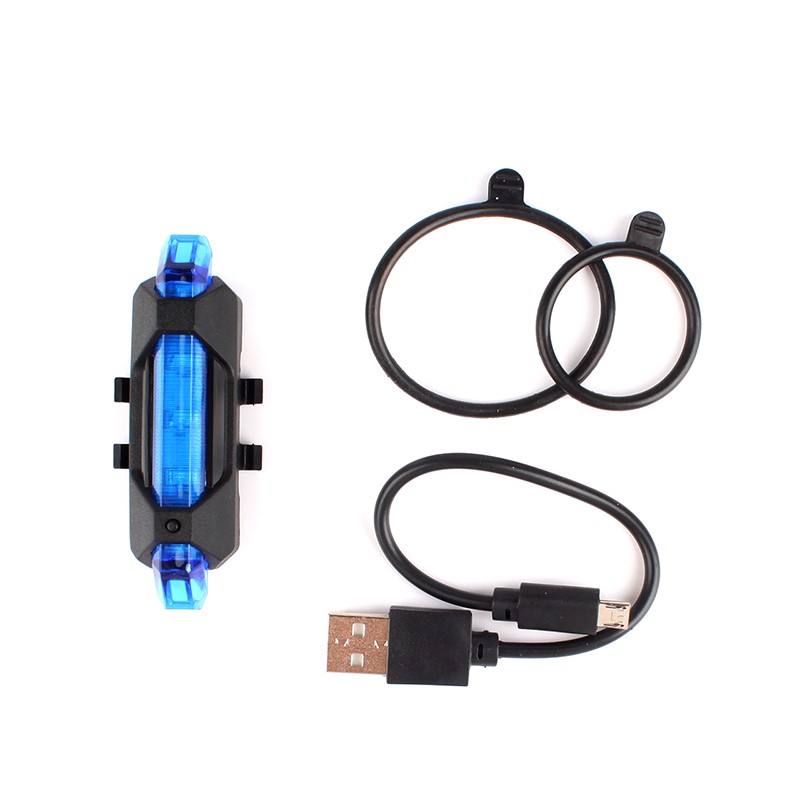 EL Đèn báo hiệu gắn đuôi xe đạp 5 bóng LED có cổng sạc USB