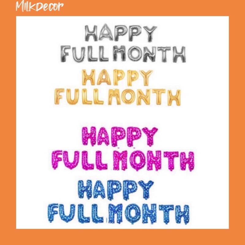 [MILKDECOR] Bộ Bóng Bay Happy Fullmonth Trang Trí Đầy Tháng Bé Yêu - Chọn Màu