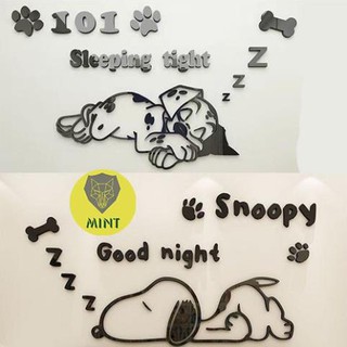 Hoạt hình Snoopy 3D bằng acrylic dán tường trang trí phòng cho bé