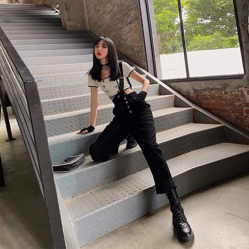 Quần yếm jean ống suông hot hit phong cách cá tính hàng QC loại 1 chất đẹp đi học đi chơi năng động