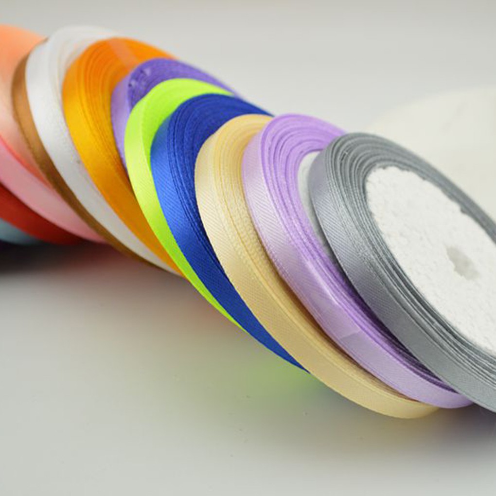 Cuộn dây ruy bằng chất liệu polyester 6mm trang trí thủ công đa dạng dài 22m