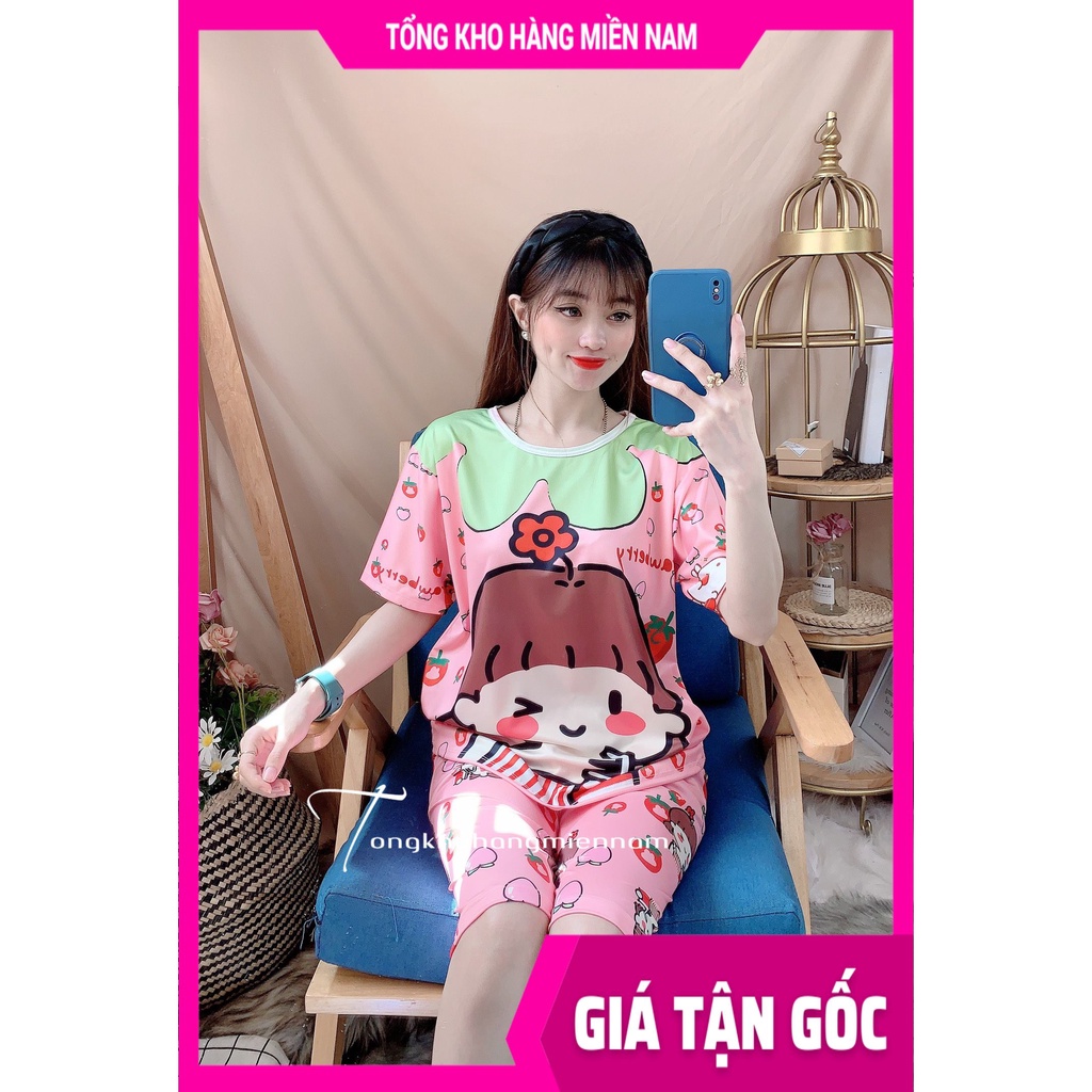 Đồ bộ thun lửng cho bé mặc nhà size đến 70kg chất thun mềm mát in hình Ngựa Pony Hoạt Hình dễ thương DBRBL FULL SIZE