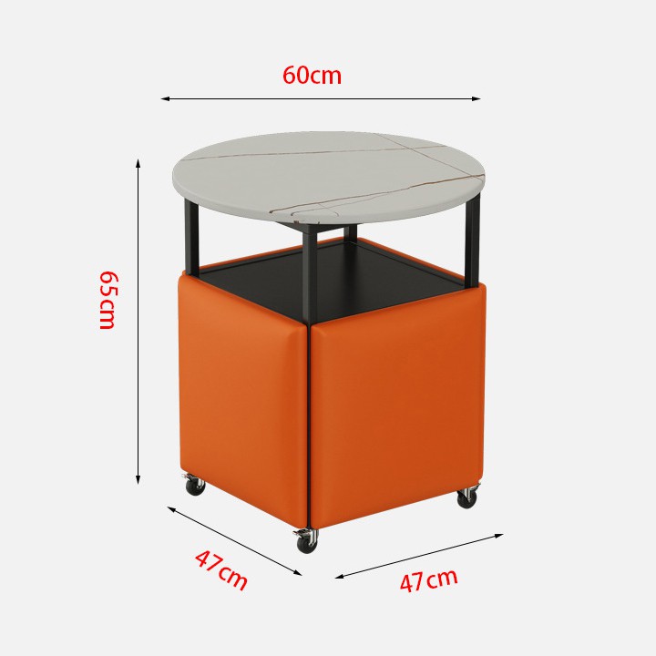 Bộ bàn và 4 ghế uống trà gấp gọn tiện nghi thông minh zk522
