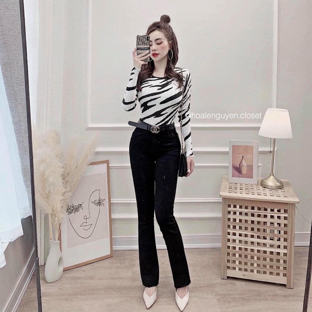 Quần ống loe lưng cao