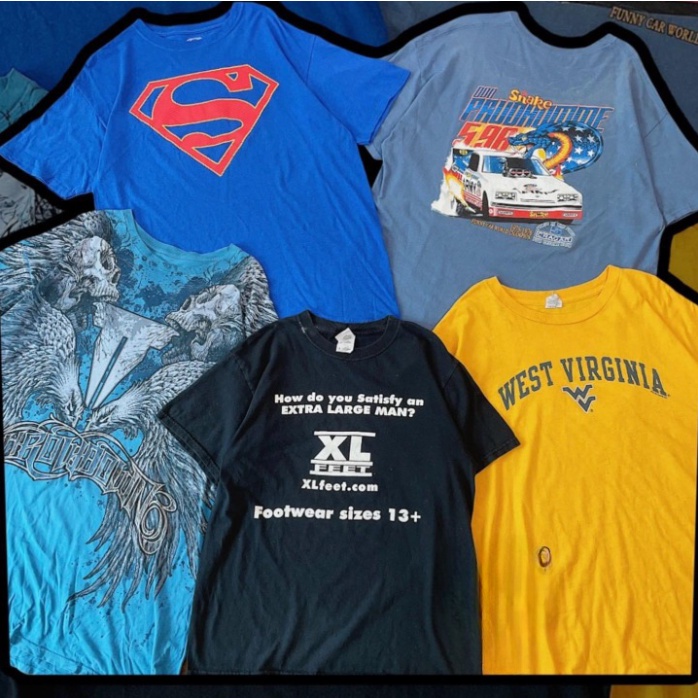 Áo Thun Mỹ 2hand, Áo Thun Nam Nữ Phông Secondhand Form Rộng To Big Size Thời Trang Siêu Đẹp Unisex In Hình Freestyle