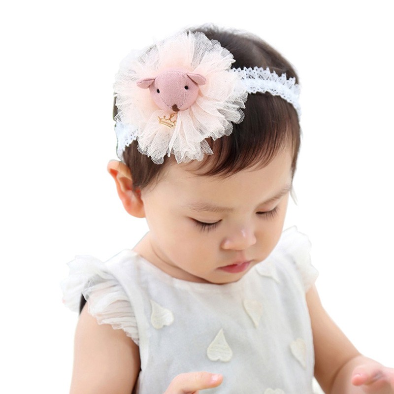 Băng đô đính hoa ren xinh xắn cho bé gái