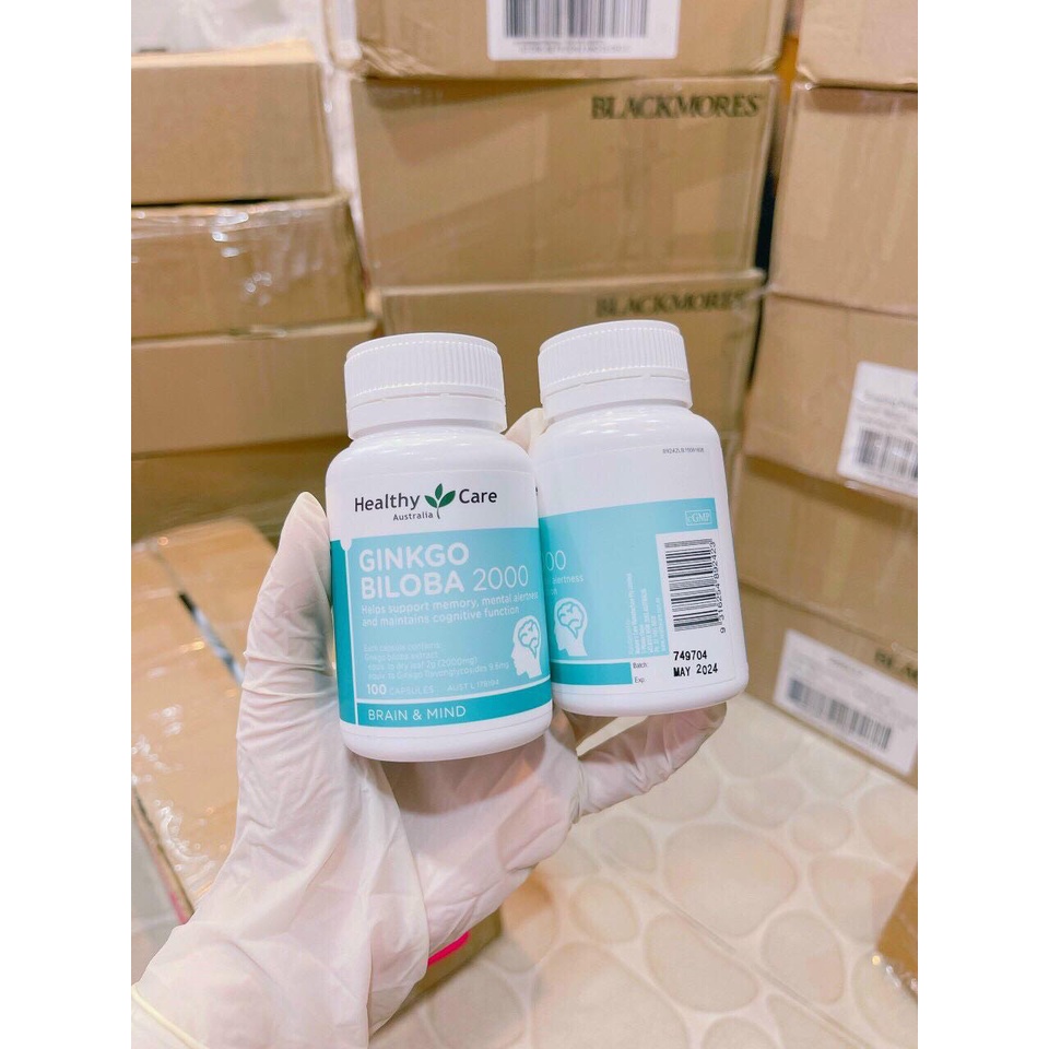 [CHÍNH HÃNG] Viên Uống Bổ Não Healthy Care Ginkgo Biloba 2000mg 100 Viên Mẫu Mới Của Úc.