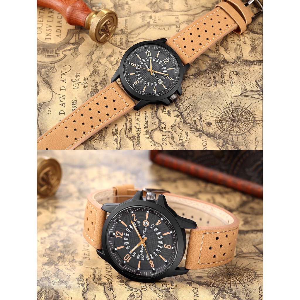 [CHÍNH HÃNG] Đồng hồ nam HANNAH MARTIN HM-1601 dây da cao cấp phong cách hoài cổ | BigBuy360 - bigbuy360.vn