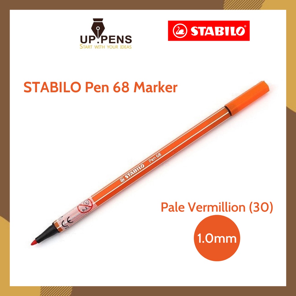 Bút lông màu Stabilo Pen 68 Marker - 1.0mm - Màu cam đậm (Pale Vermillion - 30)