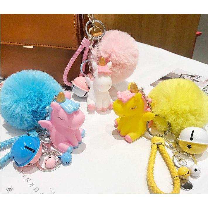 Móc khóa hình kỳ lân nhồi bông dễ thương