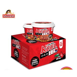 THÙNG 24 HỘP MÌ TRỘN KOOL BBQ SƯỜN NƯỚNG KIỂU HÀN QUỐC 105G