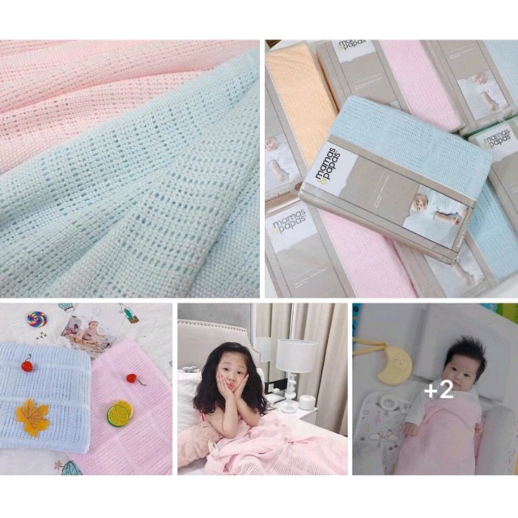 Chăn Lưới Sợi Tre Xuất Anh - Chăn Hè Cho Bé Bamboo Siêu Thoáng Mát Mamas&amp;Papas