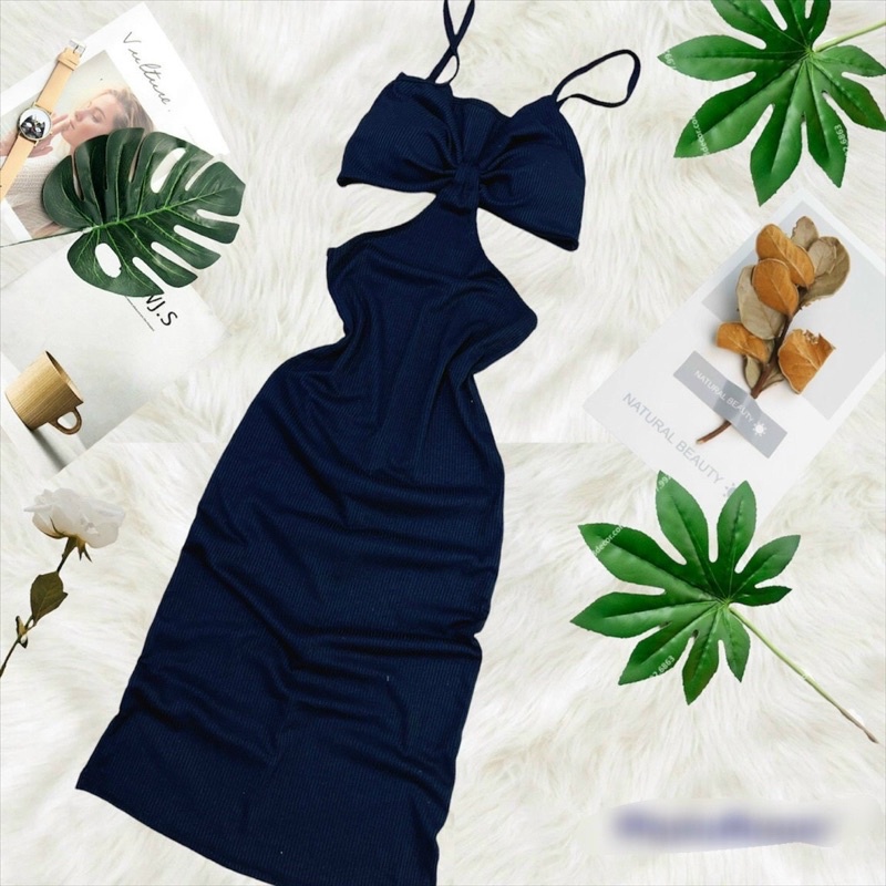 Đầm hai dây khoét eo có mút ngực 06