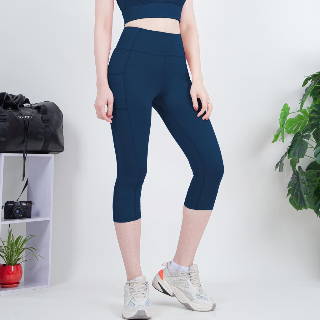 Quần S-Legging thể thao Gladimax Genmax G07 có túi 2 bên cạp cao nâng mông, siêu co dãn mặc tập gym, yoga, đạp xe...