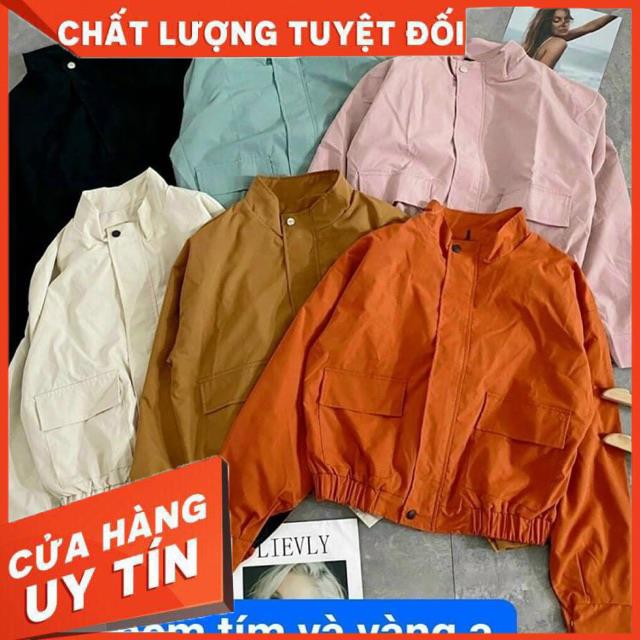 KHOÁC JACKET KAKI NÚT BẤM CỔ LỌ- clip shop tự quay