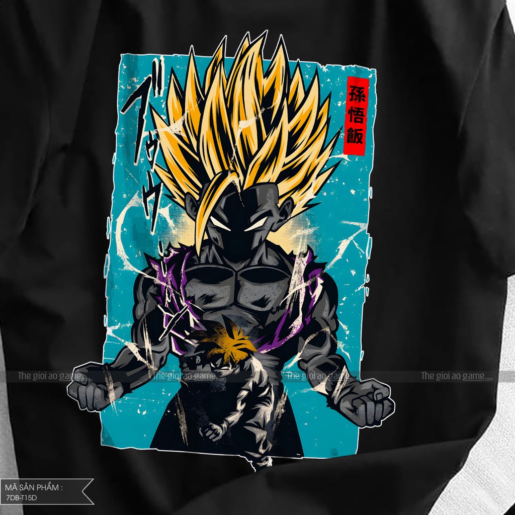 Áo thun dragon ball Goku nam nữ Áo Goku dragon ball  trắng đen form rộng unisex cotton co giãn thoáng mát TGAG T15