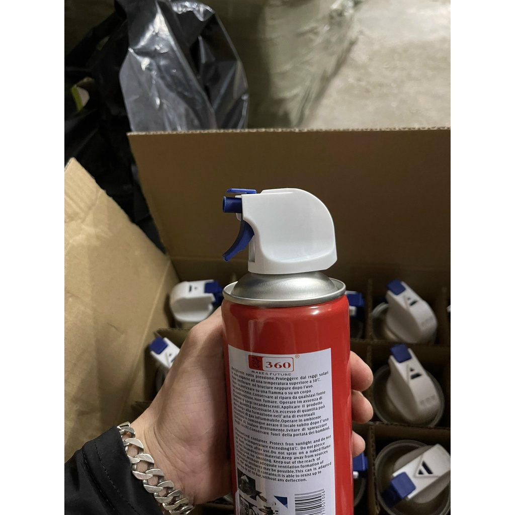 Bình Xịt Bụi Khí Nén Air Duster 360 Loại 1 vệ sinh kèm ống