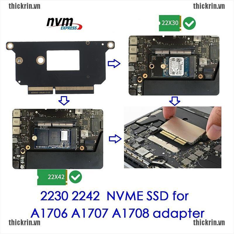 <Hot~new>NVMe M.2 NGFF SSD for 2016-2017 13" MacBook Pro A1708 Adapter card