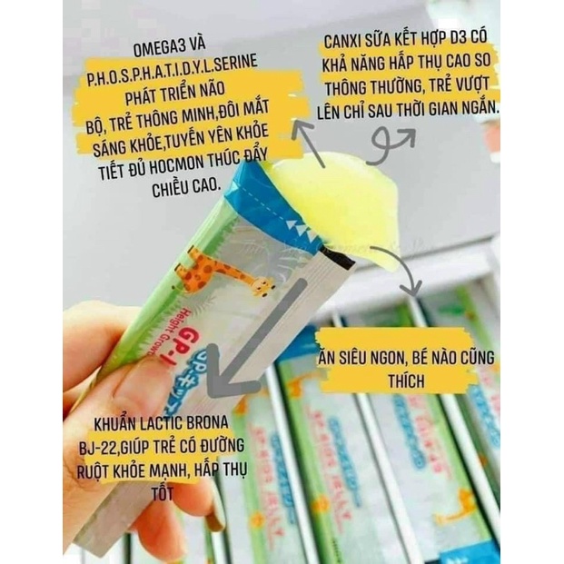 Thạch Tăng Chiều Cao GP-KIDS JELLY Nhật Bản - Hộp 30 Gói