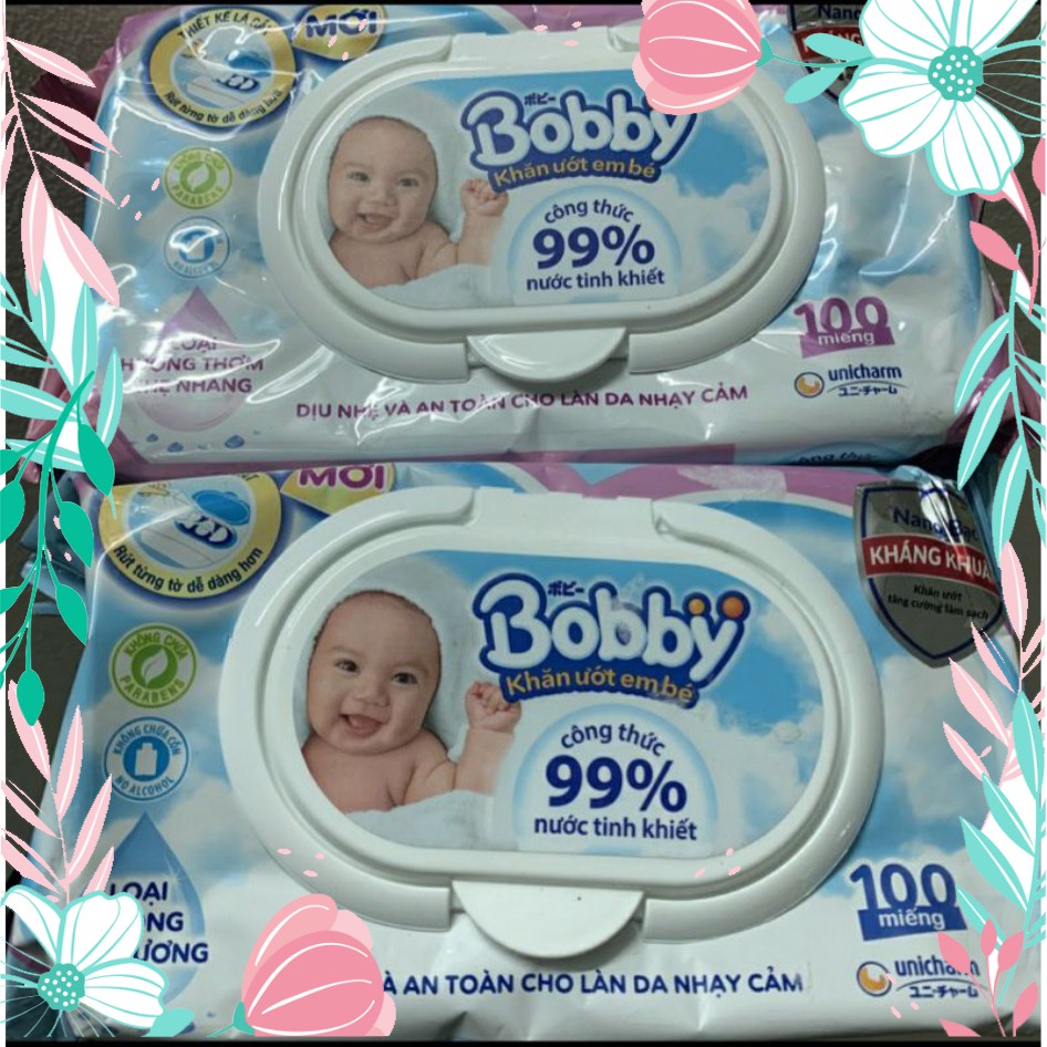 ( SHOP 12 ) ( Hàng sẵn ) Khăn Ướt Bobby Care 100 Miếng/Gói MM222