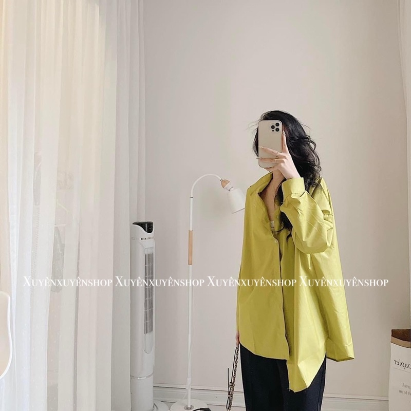 (Ảnh thật) Áo sơmi thô mềm 8 màu trơn oversize