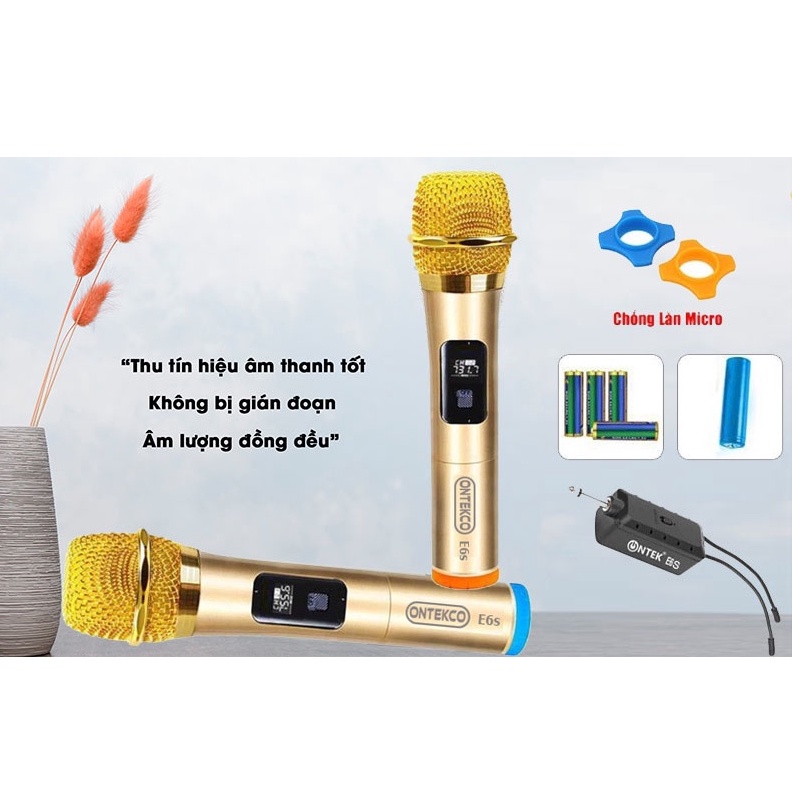[GIAO HỎA TỐC]Micro Không dây cao cấp ONTEKCO E6 / E6S / MV02/Best Soud V-W003A hát karaoke,chuyên dùng cho Amply, loa