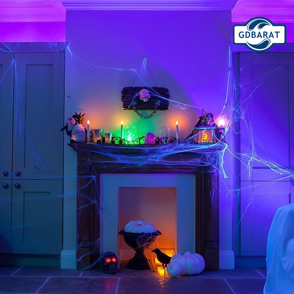 Mạng Nhện Nhân Tạo Màu Trơn Nhiều Màu Sắc Dùng Để Trang Trí Halloween