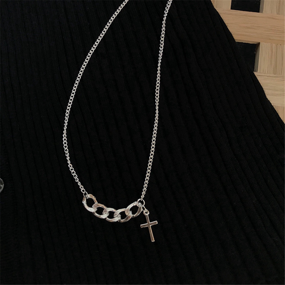 Dây chuyền Choker làm từ thép không gỉ mặt hình chữ thập thời trang nữ