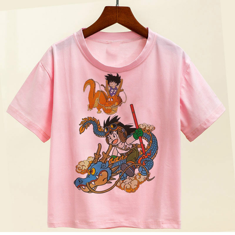 Áo Thun Cotton + Polyester In Hoạt Hình Dragon Ball Thời Trang Mùa Hè Cho Bé