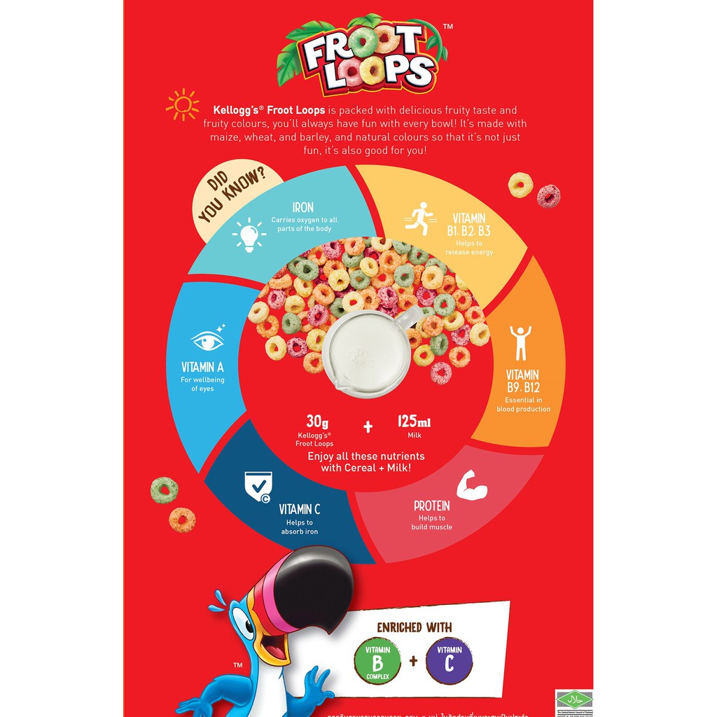 Ngũ cốc ăn sáng Kellogg's Froot Loops 160g