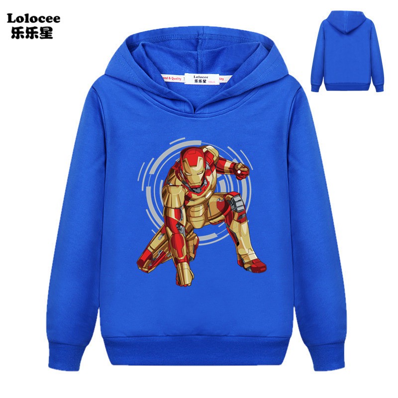 MARVEL Áo Hoodie In Hình Iron Man 3d Cá Tính Cho Bé Trai