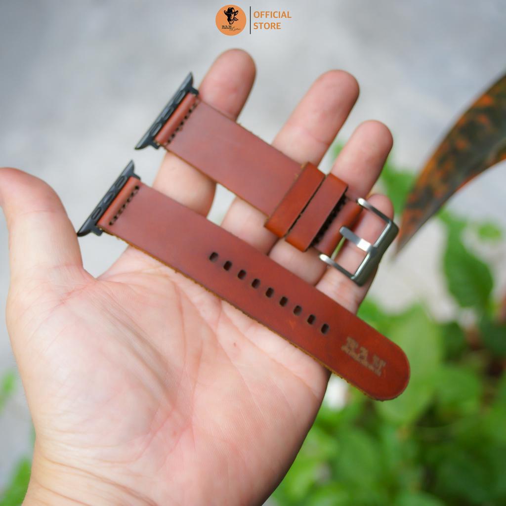 Dây Đồng Hồ AW 2,3,4,5,6,7,8, AW Ultra Da Bò Thanh Lịch - RAM Leather Simple 3 Da Bò Nâu Đỏ Sang Trọng Bền Đẹp