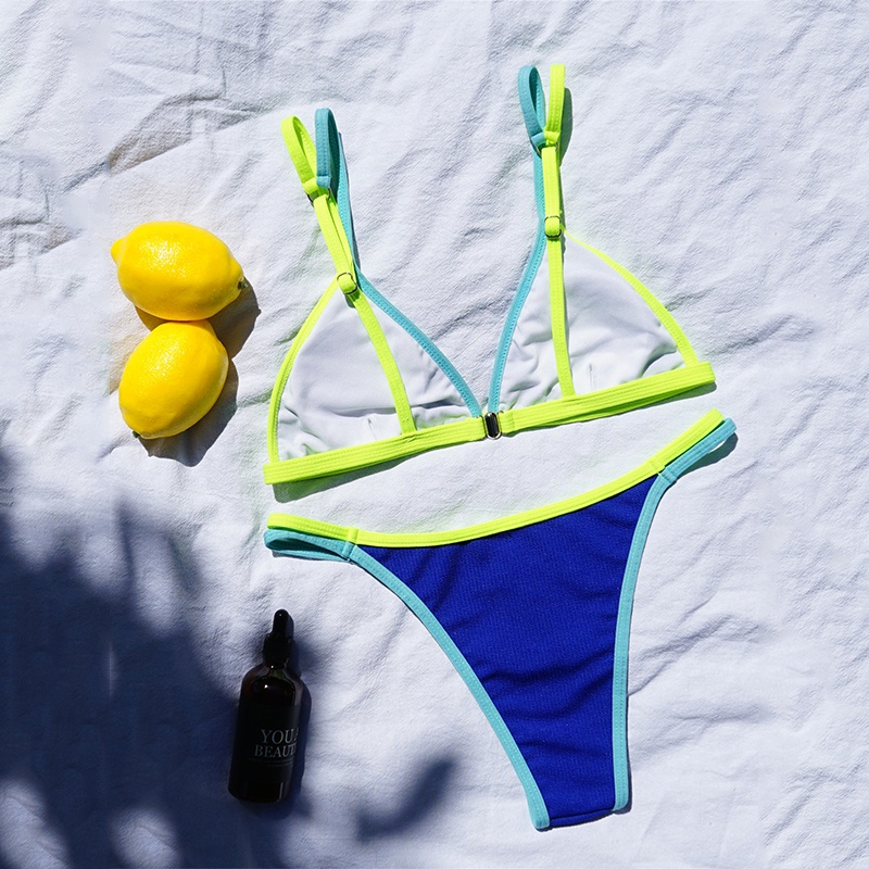 Bộ Bikini Hai Mảnh Màu Trơn Quyến Rũ Cho Nữ