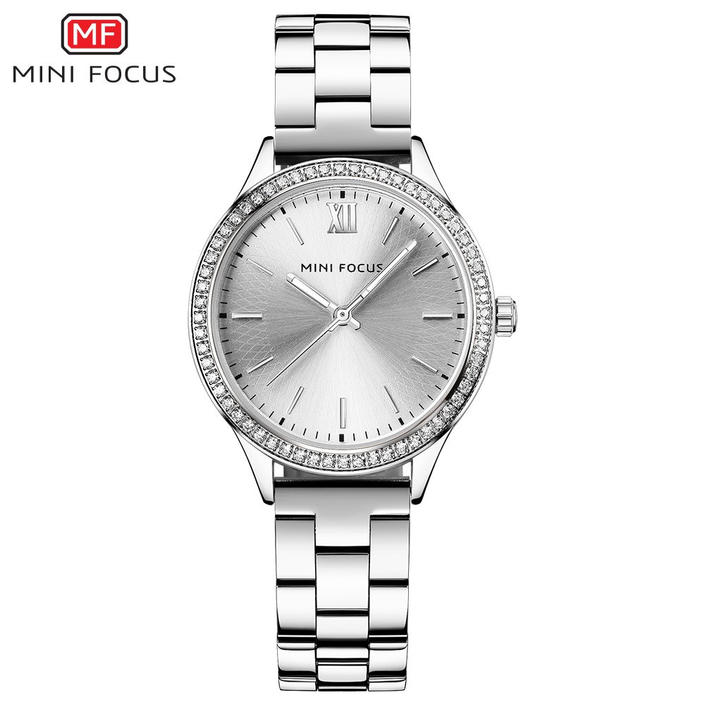 ĐỒNG HỒ NỮ MINI FOCUS 0043L DÂY THÉP CHÍNH HÃNG,MẶT TRÒN VIỀN ĐÍNH ĐÁ SANG TRỌNG Bán lẻ giá sỉ