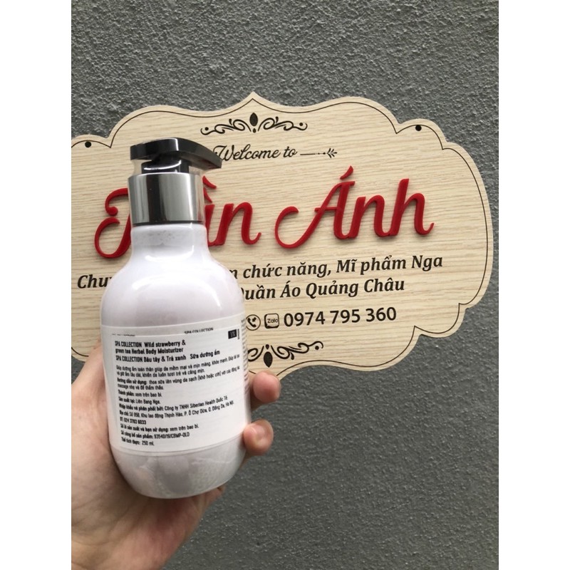 Sữa dưỡng ẩm toàn thân Dâu tây & Trà xanh Siberi Nga