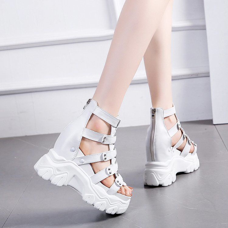 Giày Sandal Đế Xuồng Dày Hở Lỗ Thời Trang Mùa Hè Phong Cách La Mã Mới Dành Cho Bạn Nữ