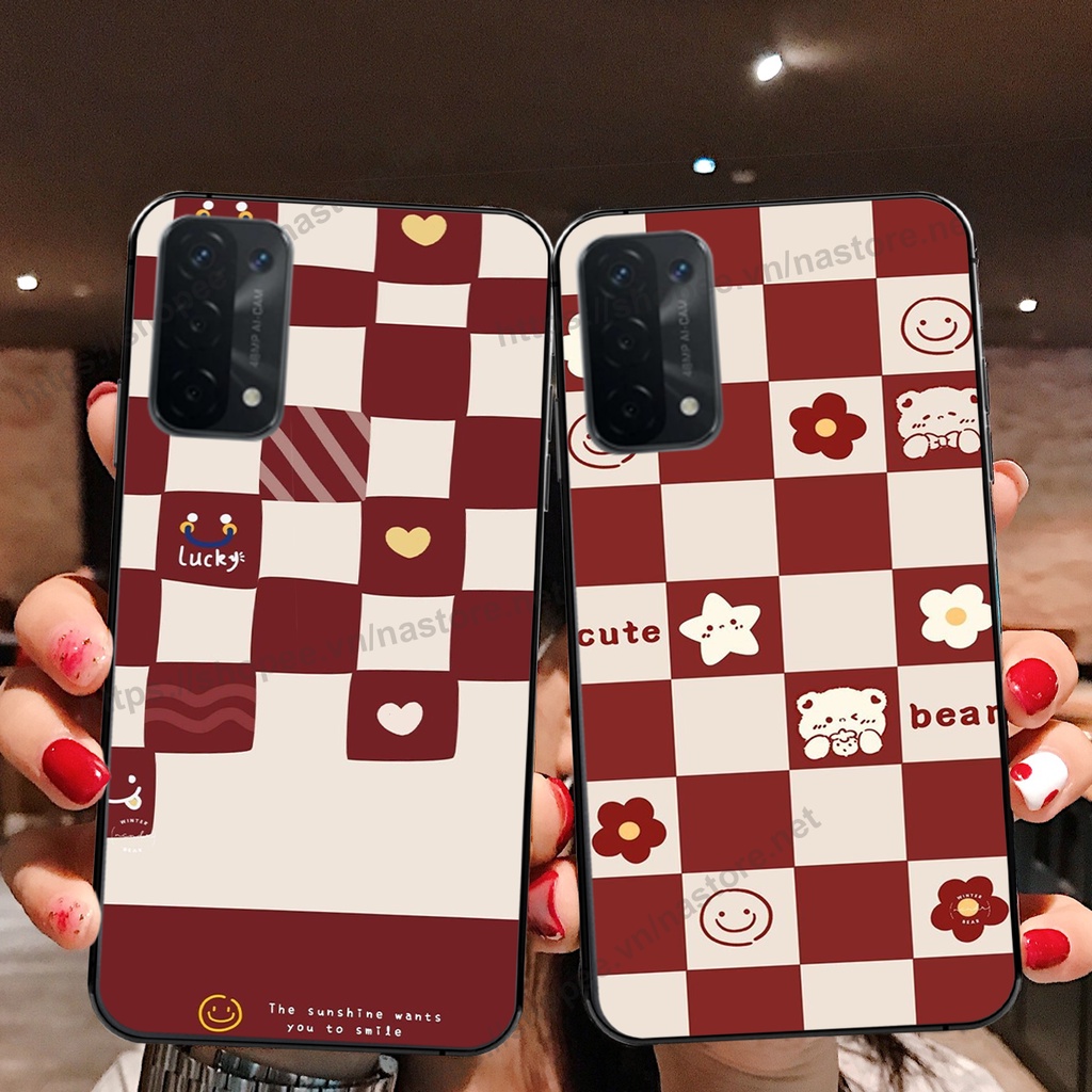 Ốp lưng Oppo A54 / A55 4G / A55 5G trái tim hình gấu cute cá tính, giá rẻ, cực bền