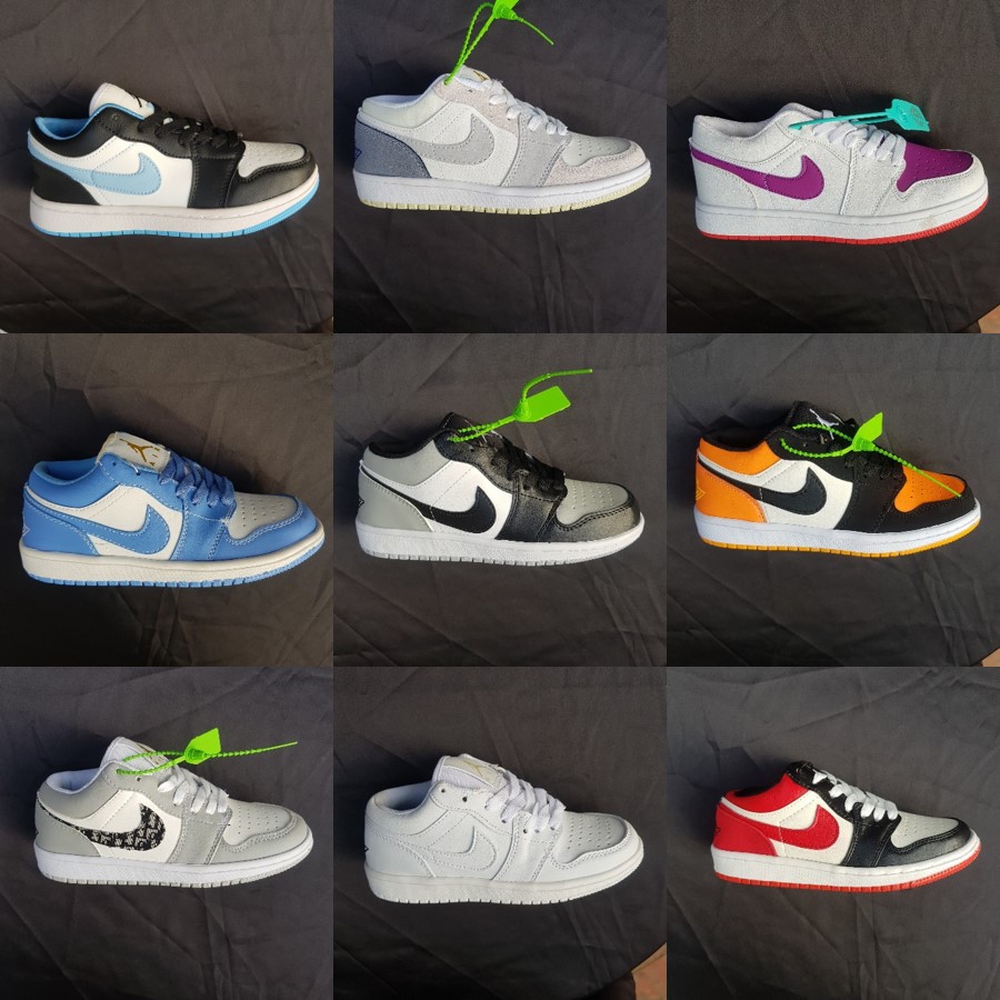 Giày sneaker JD1 thấp cổ, Giày Jordan 1 low xanh dương cổ thấp nam nữ full box bill