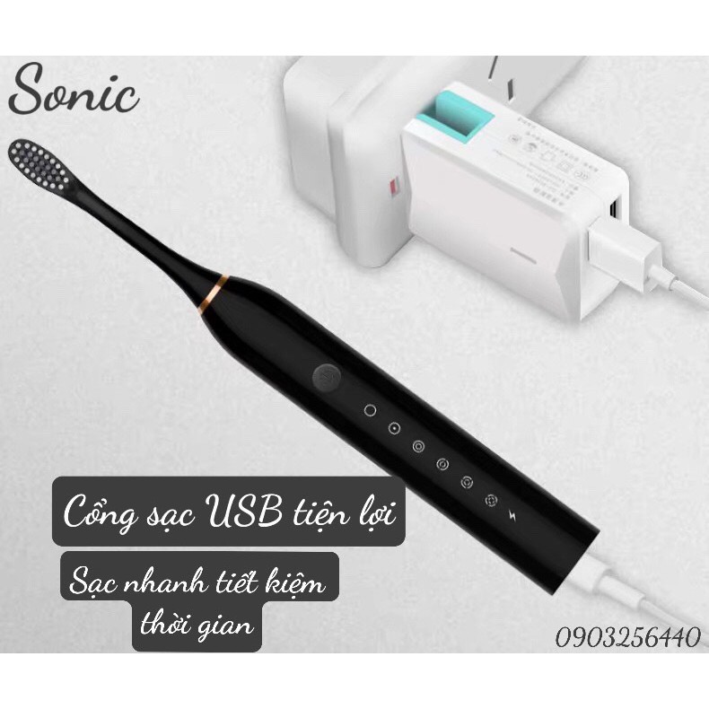 Bàn chải đánh răng điện SONIC X3 với 6 chế độ làm sạch, chăm sóc răng trắng bóng