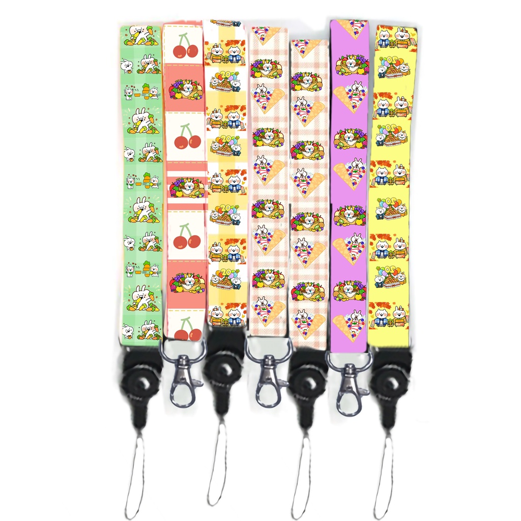 dây strap usagyuuun STI40 hoạt hình dây treo thẻ name tag ngắn cute dễ thương 15cm