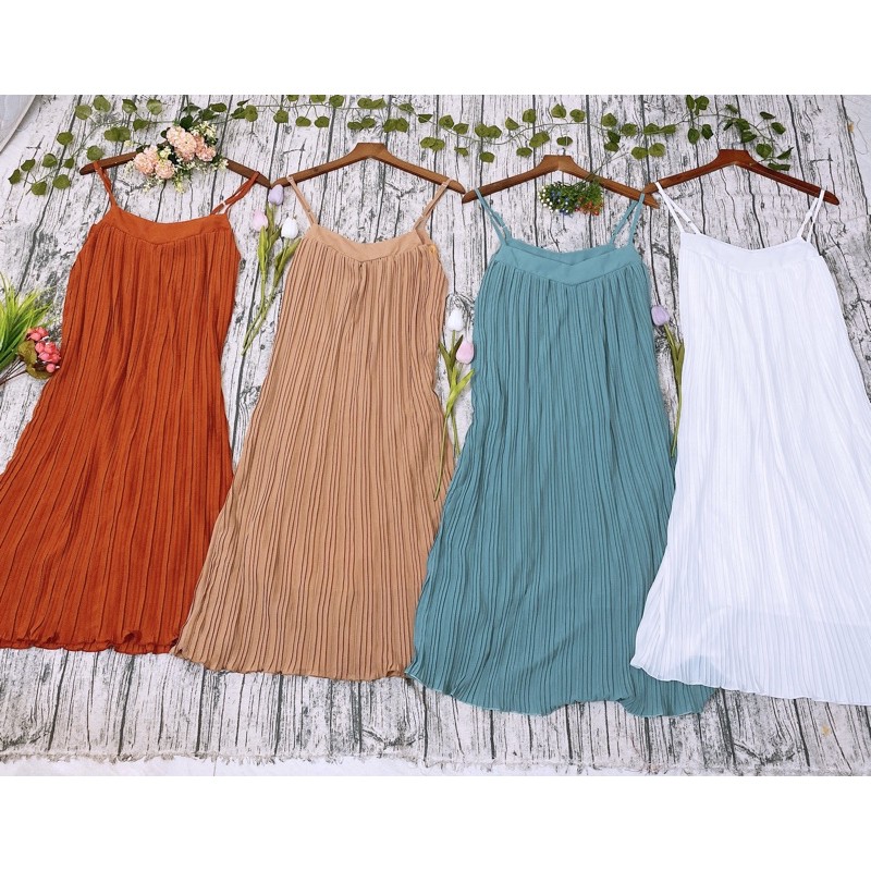 Đầm maxi suông hai dây dáng dài dập ly voan dễ thương - hình thật + video | BigBuy360 - bigbuy360.vn