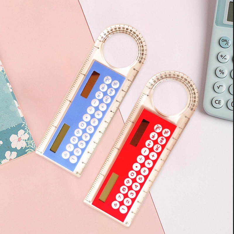 Thước Kẻ 3 Trong 1 Có Màn Hình LCD 10cm Sử Dụng Năng Lượng Mặt Trời Cho Bé