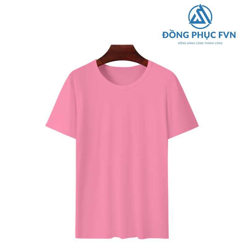 (MUA 2 TẶNG 1) Áo thun nam cổ tròn màu Hồng   vải Cotton co giãn ,dày dặn, form Xlim Fit .